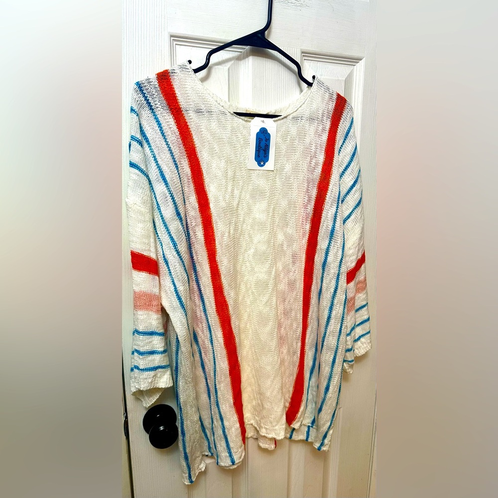 She & Sho Clothing Co. Boutique Striped Multicolor Sweater, 2XL - Picture 2 of 5